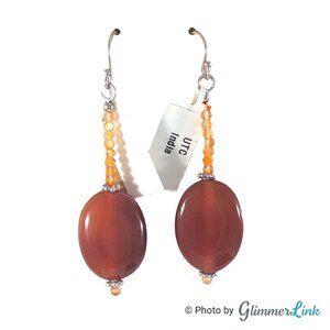 Handcrafted Carnelian Sterling Silver Long Drop Dangle Earrings – UTC India